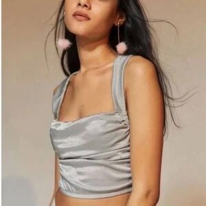 NWT Urban Outfitters Out From Under Ella Shiny Ruched Bustier Size S/P